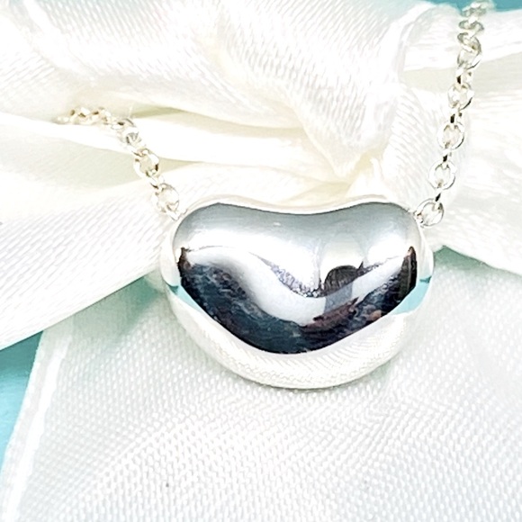 Tiffany & Co. Jewelry - Vintage Tiffany & Co. Elsa Peretti Mini Bean Necklace 11mm Sterling Silver 16”
